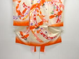 鶴に熨斗模様子供着物(内袖・長襦袢付き)